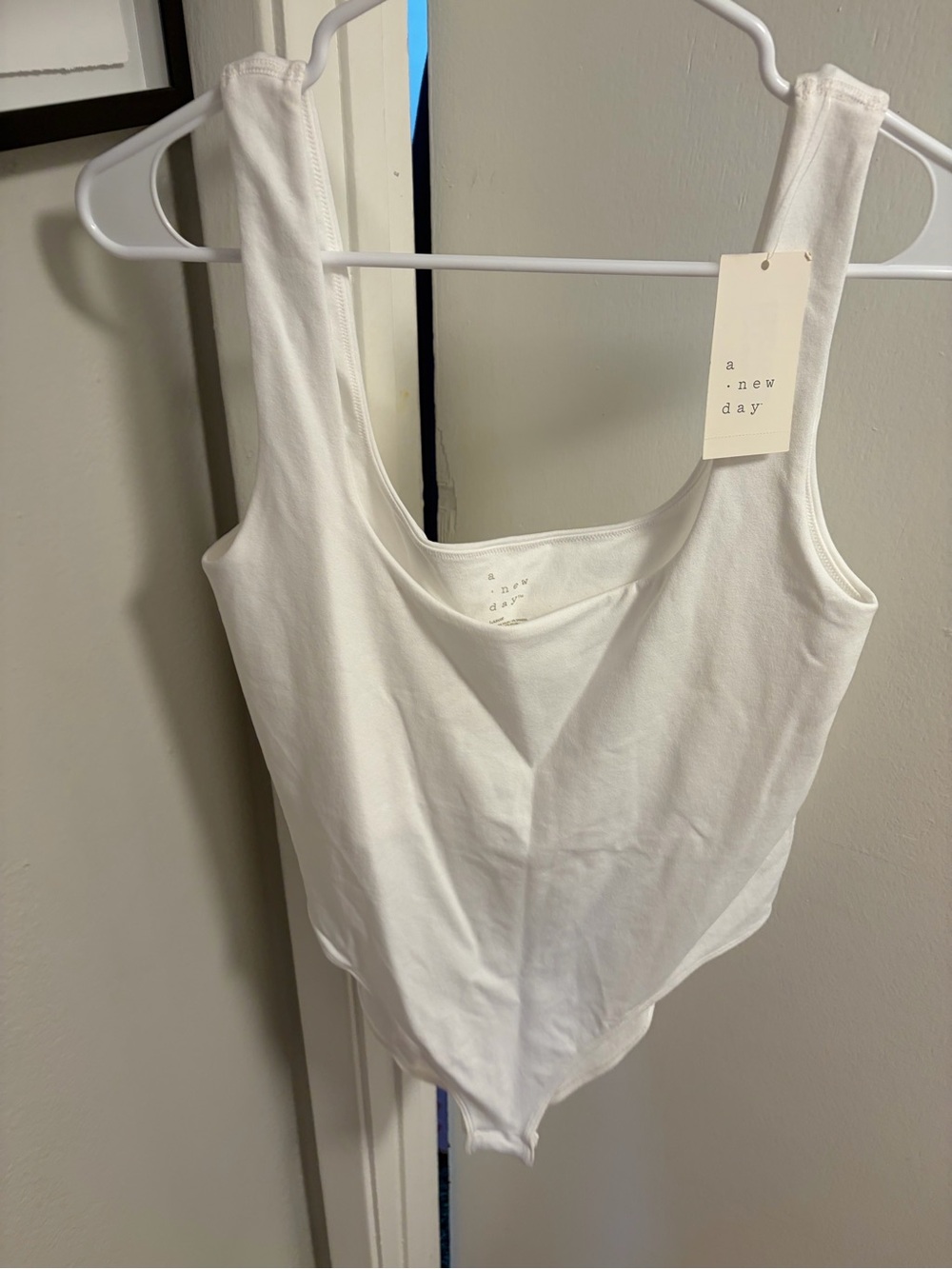 a new day White Scoop Neck Tank Bodysuit - Clean Minimal Style